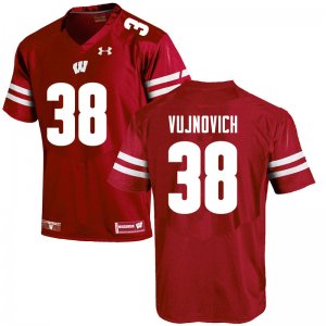 Men's Wisconsin Badgers NCAA #38 Andy Vujnovich Red Authentic Under Armour Stitched College Football Jersey VR31T30UY